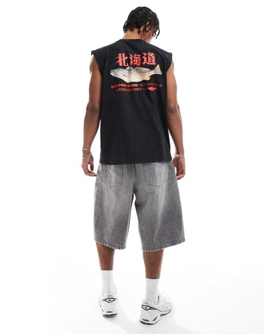 ASOS – schweres oversize-tanktop in Red für Herren