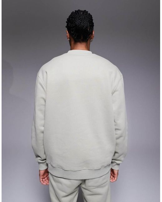 ASOS Gray Co-ord Premium Heavyweight Oversized Sweatshirt 400gsms for men