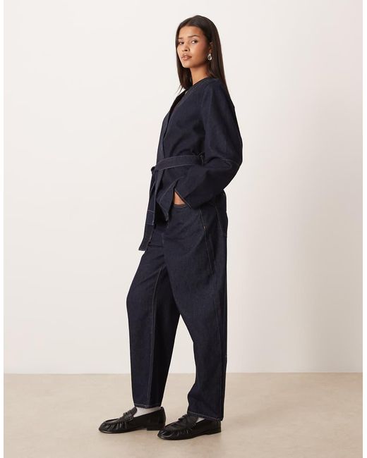 Aware Blue Eveline High Waist Barrel Leg Jeans