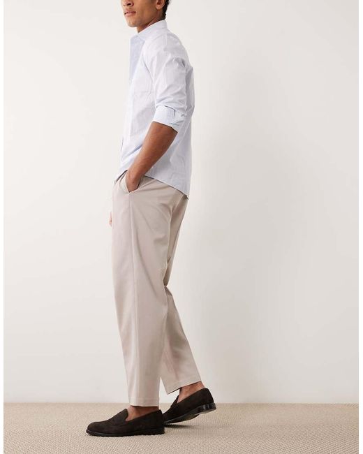 ASOS White Smart Pleated Oversized Tapered Trousers for men