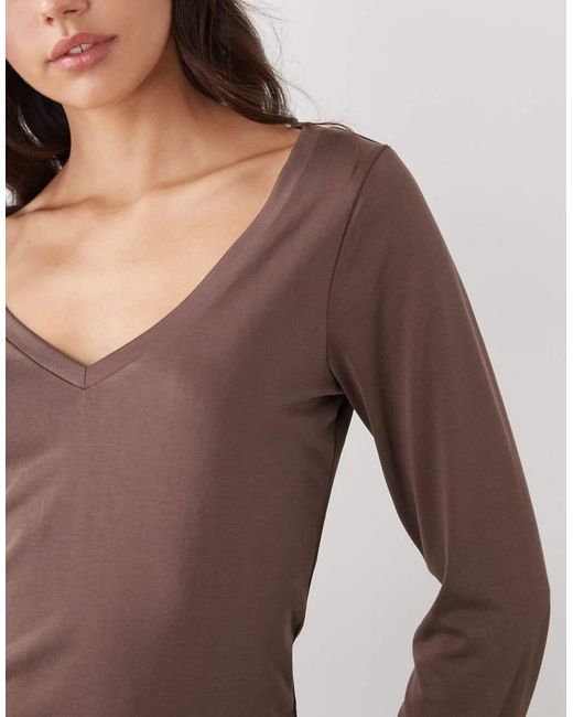 Monki Blue V-neck Top