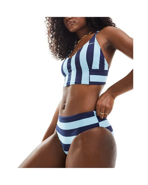 Nike Blue Statement Stripe Hipster Bikini Bottoms