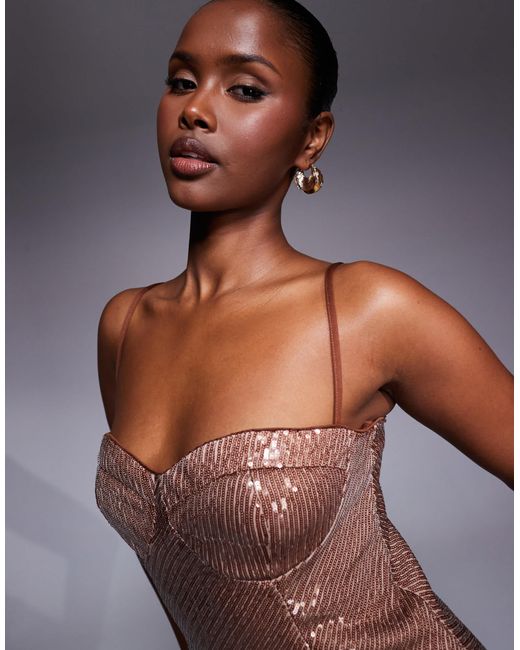 TFNC London Purple – pailletten-minikleid