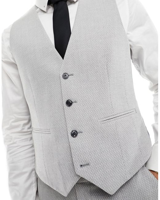 ASOS Gray Wedding Superskinny Suit Waistcoat for men