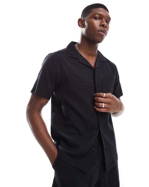New Look Blue Seersucker Shirt Co-Ord for men