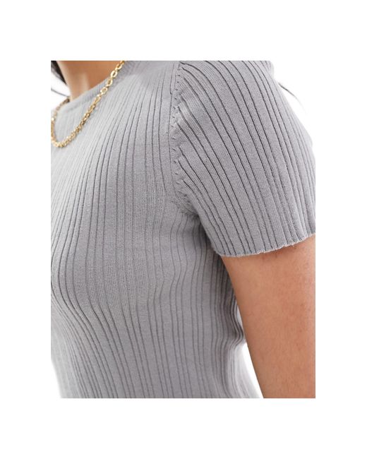 ASOS Gray – knapp geschnittenes strick-t-shirt
