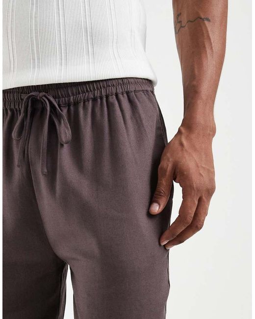 South Beach Purple Linen Mix Pants for men