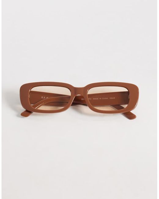 A.J. Morgan Brown Callie Rectangular Sunglasses