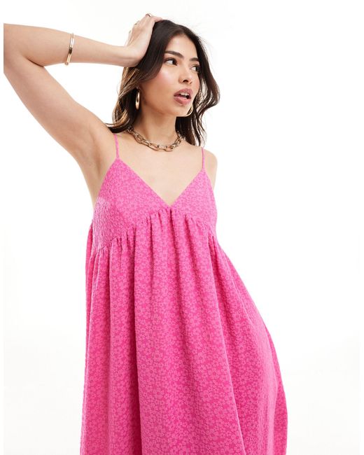 SELECTED Pink Femme – strukturiertes maxi-camisole-kleid