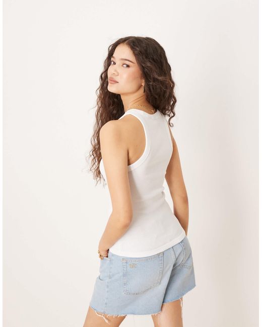 Calvin Klein White – geripptes tanktop