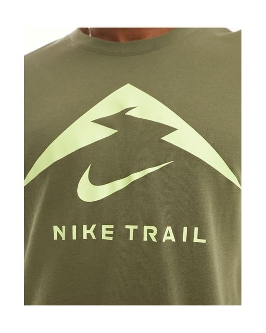 Nike Green Trail Dri-fit Logo T-shirt for men