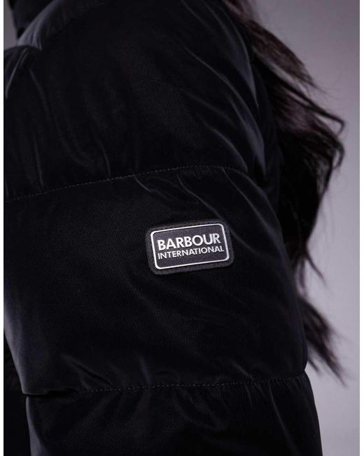 Barbour Black Hudson Velvet Touch Puffer Jacket