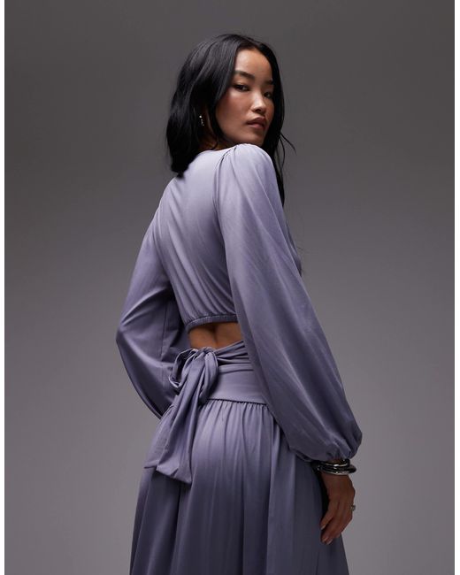 ASOS Blue – figurbetontes, drapiertes oberteil