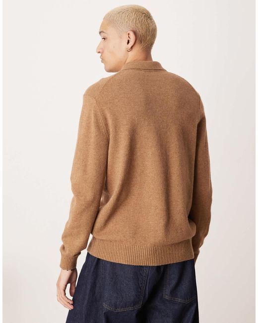 Mango – durchgeknöpfte strickjacke in Brown für Herren