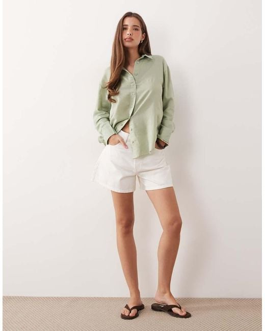 ASOS Green Linen Blend Shirt