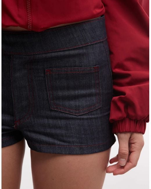 Collusion White Chambray Micro Shorts