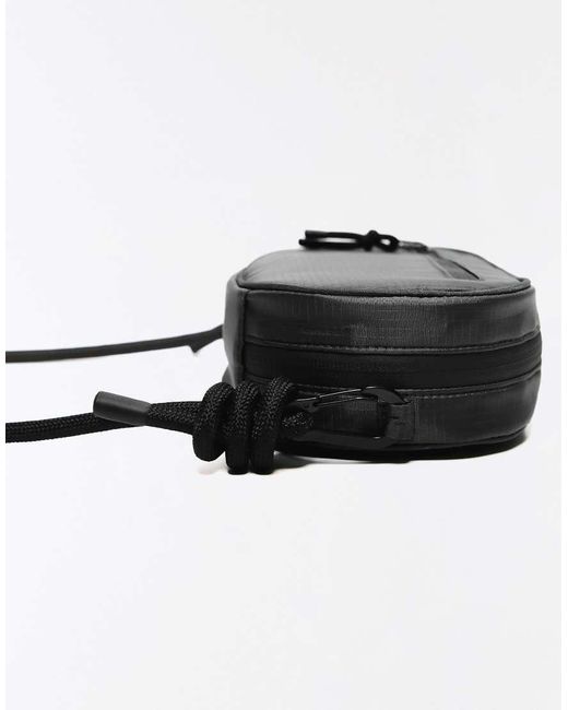 Bershka Black Technical Crossbody Bag for men
