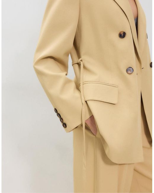 Stradivarius Natural Belted Blazer