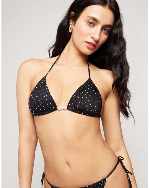 Tezenis Black Polka Dot Bikini Top