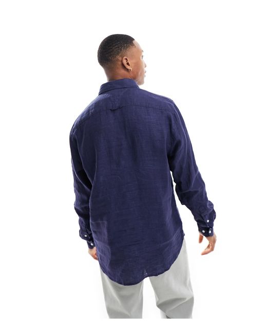 Tommy Hilfiger Blue Pigment Dyed Solid Regular Fit Shirt for men