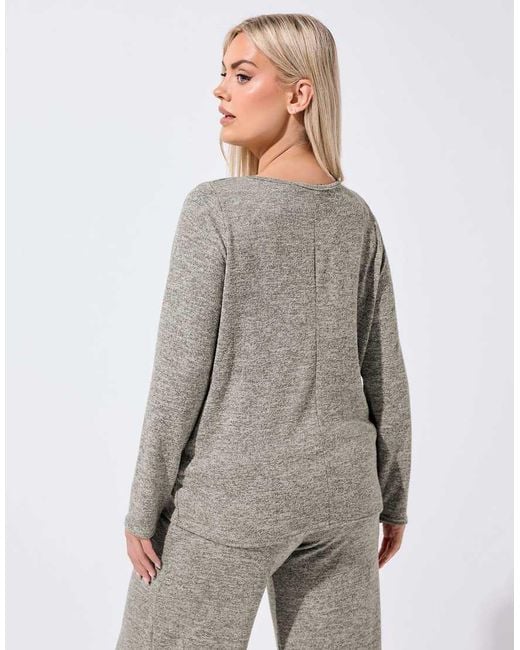 Yours Clothing Gray Long Sleeve Top