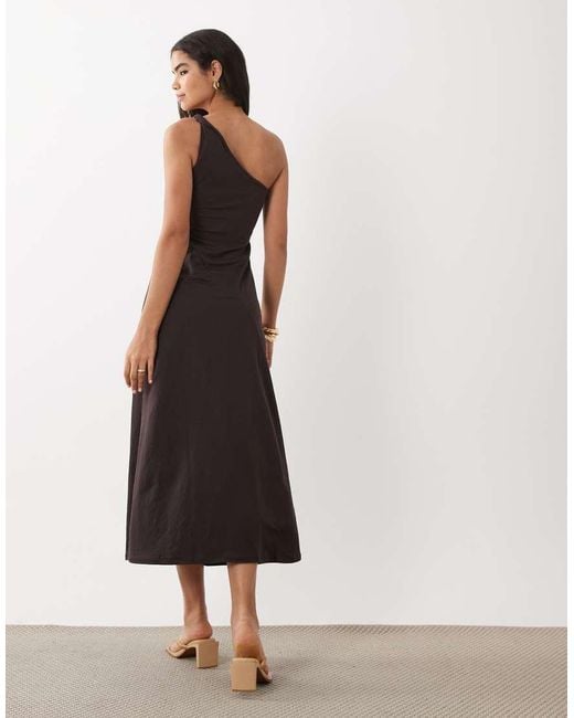 Mango White One Shoulder Maxi Dress