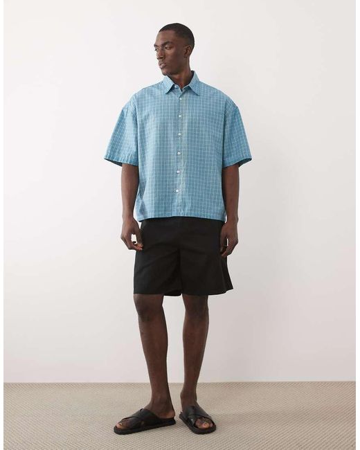 Jack & Jones Blue Overdye Plaid Shirt for men