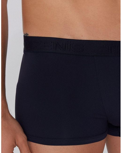Tezenis Blue Elastic Microfibre Boxers With Logo for men