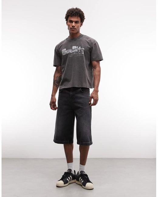 AllSaints Gray Sun City Short Sleeve Graphic Logo T-shirt for men