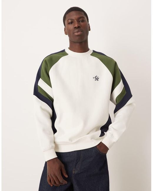 Alma de Ace Natural Peli Colour Block Sweatshirt for men