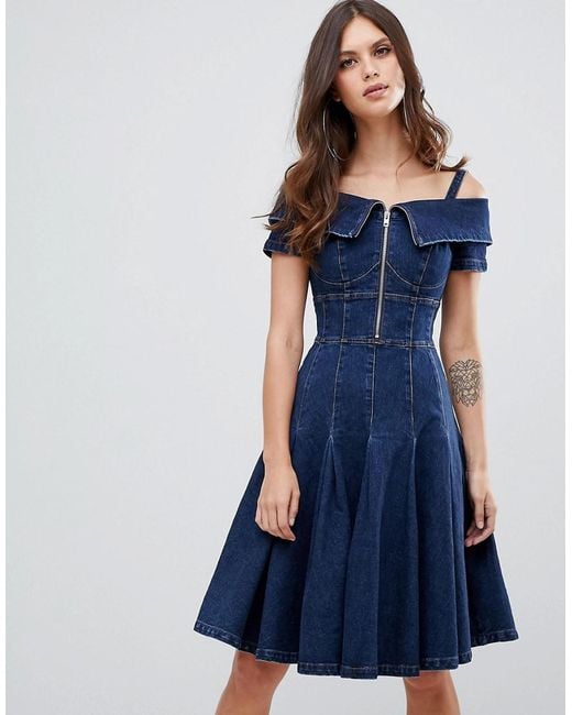 Miss Sixty Blue Flare Denim Dress