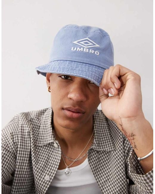 Umbro Blue Drill Embroidered Embroidered Logo Bucket Hat for men