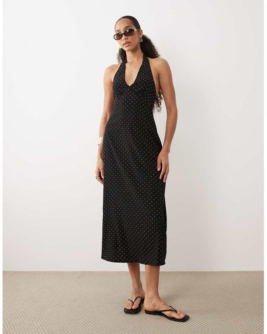 Brave Soul Black Halterneck Midi Dress