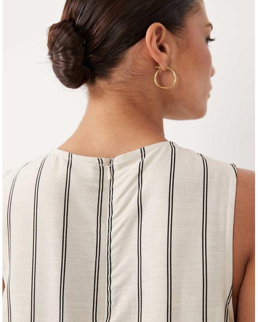 JDY Petite White Linen Blend Sleeveless Maxi Dress