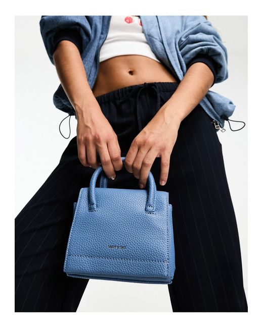 Matt & Nat Blue Adel Micro Vegan-friendly Leather Top Handle Mini Bag