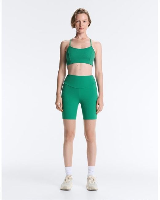 Oysho Green High-rise 20cm Piqué Short leggings