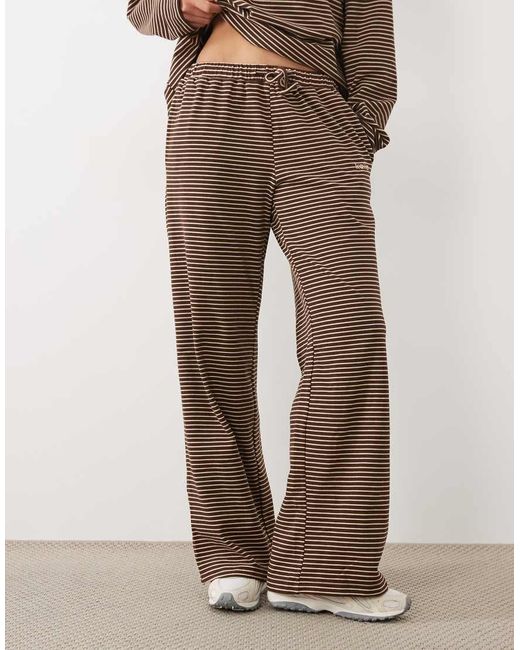 Kaiia Brown Super Soft Fleece Wide Leg Lounge Trousers Co-Ord
