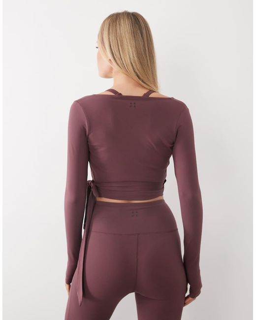 4505 Purple Ballet Wrap Long Sleeve Top