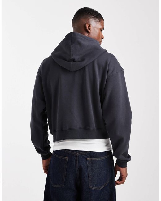 Cotton On – cropped-kapuzenjacke in Blue für Herren