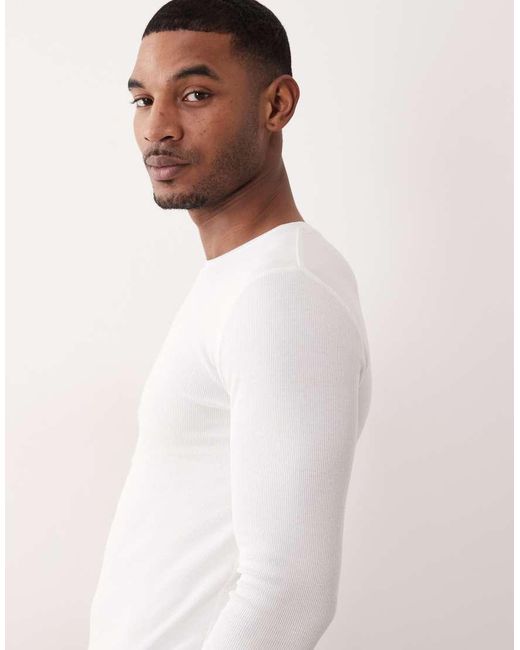 ASOS White Essentials Muscle Fit Long Sleeve T-shirt for men