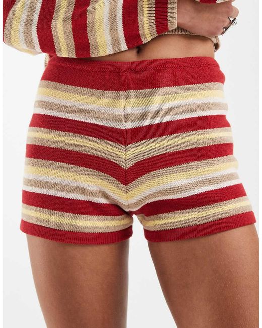 ASOS Red Knitted Mirco Short Co-ord