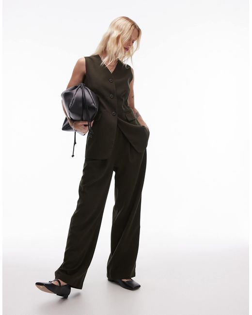 TOPSHOP Black Fitted Longline Vest