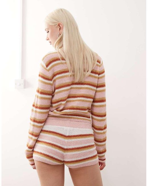 Reclaimed Vintage Pink Knit Micro Shorts Festival