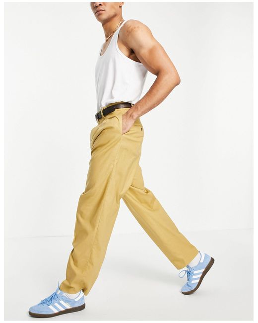 Pantalon Slim Habille A Taille Haute En Lin Moutarde Asos Pour Homme En Coloris Jaune Lyst