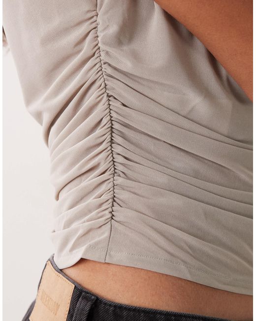 Mango Gray Asymmetric Top