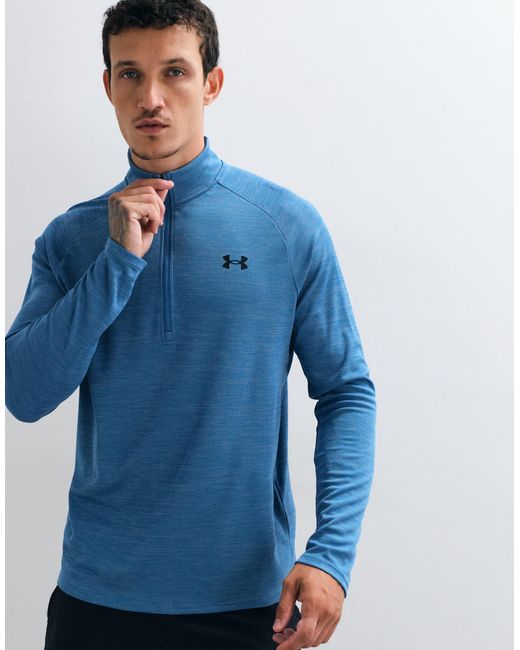 Tech texturé à demi-zip Under Armour pour homme en coloris Blue