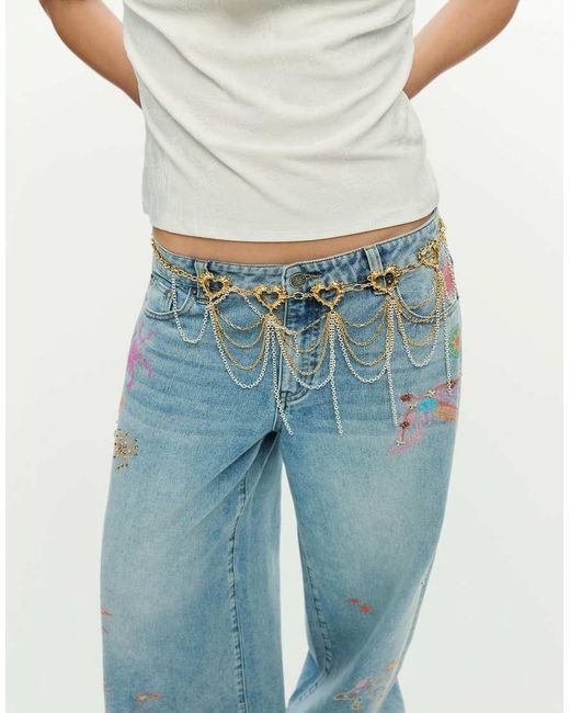 Desigual Blue Golden Chain Belt