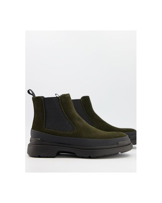 Calvin Klein Shelton - Chelsea Boots Met Dikke Zool in het Groen voor heren  - Lyst