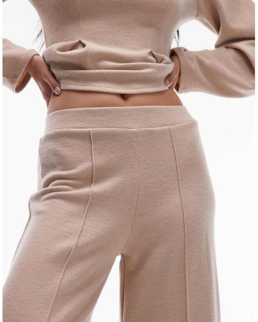 ASOS Natural Supersoft Wide Leg Trouser Co-ord