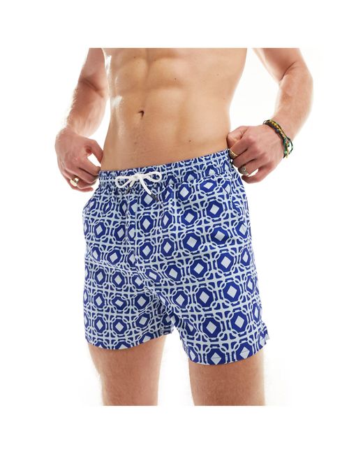 Another Influence Blue Swim Shorts Co-ord for men